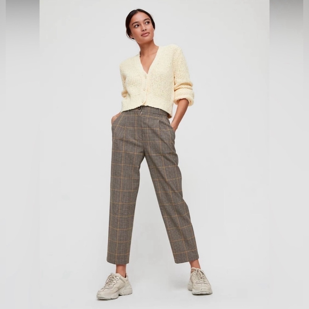 Aritzia Little Moon Bellis Plaid Trouser Pants Size 00